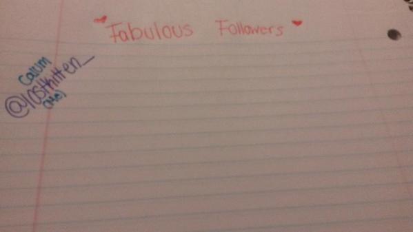 Rt if you want to be added into the "Fabulous Followers" journal 😁😁😁