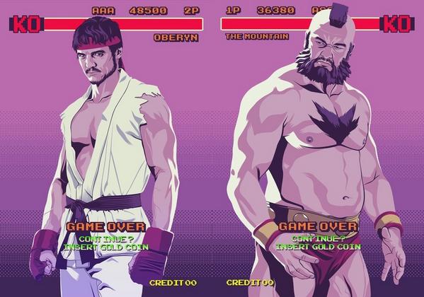 ThronesFanArt's tweet photo. Epic battle #GameOfThrones RedViper VS. TheMountain http://t.co/466rvaNJkC
