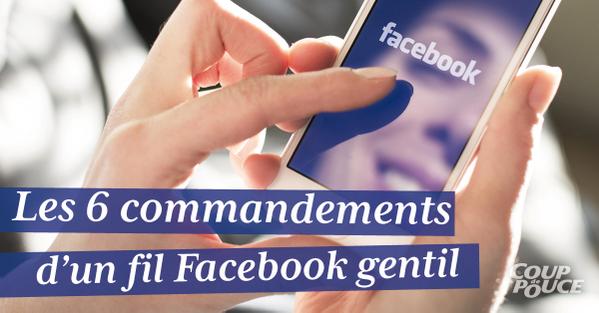 coupdepouce_mag's tweet image. Les 6 #commandements d&apos;un fil #Facebook gentil bit.ly/1vDIS3p #techno #réseauxsociaux