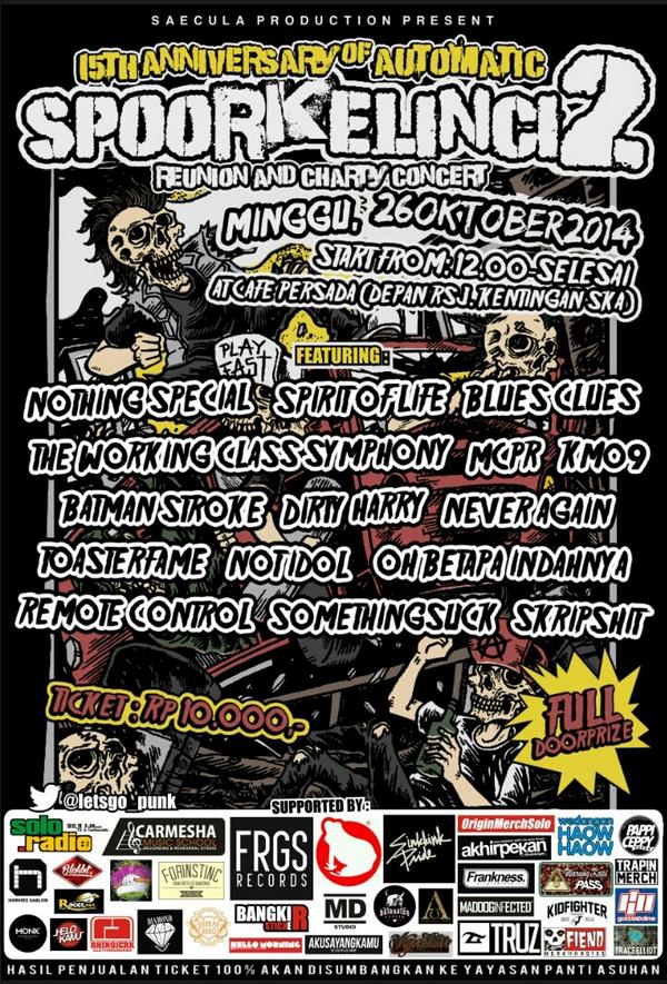 SoloThok's tweet photo. 15th Anniversary of AUTOMATIC SPOOR KELINCI #2 | 26 okt '14 | Cafe Persada Bengawan | 12.00-End | info: @letsgo_punk http://t.co/AOyNicXh2x