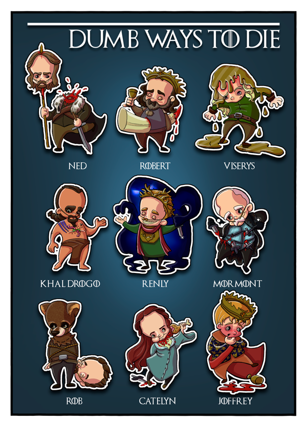 ThronesFanArt's tweet photo. "Tontas maneras de morir" #GameOfThrones http://t.co/f3creQ3EaU