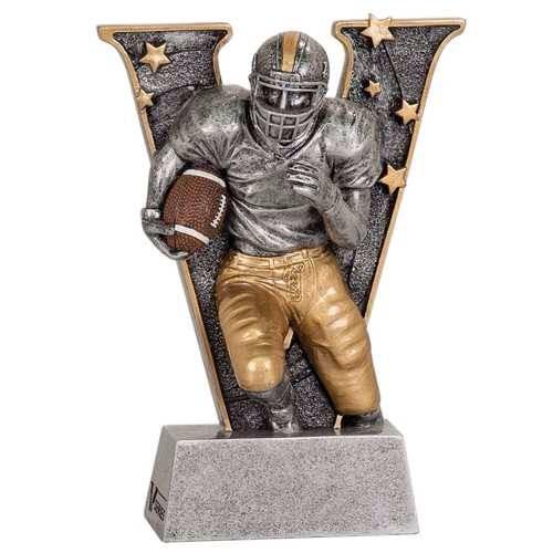 awards_wv's tweet photo. The Victory Football Trophy has a large “V” and a football player running toward the goal. http://t.co/lFwBnQCHav http://t.co/ndeIJf3fBx