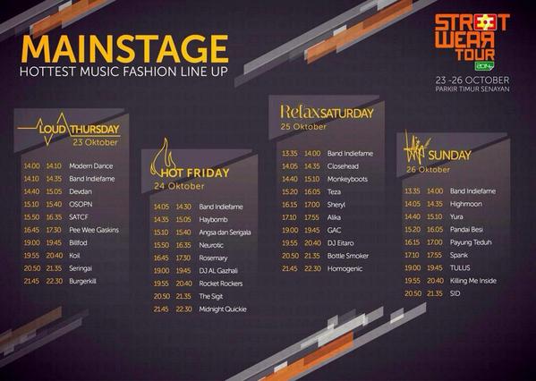 Pagi! Line up <a href="/streetweartour/">Streetwear Tour</a> 2014. Bayangin aja gimana serunya disana!