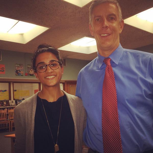 Meenal_balar's tweet photo. Thanks @arneduncan for encouraging dialogue btwn schools & business. It's about #communityforkids @RemindHQ http://t.co/aQfCleZXdw