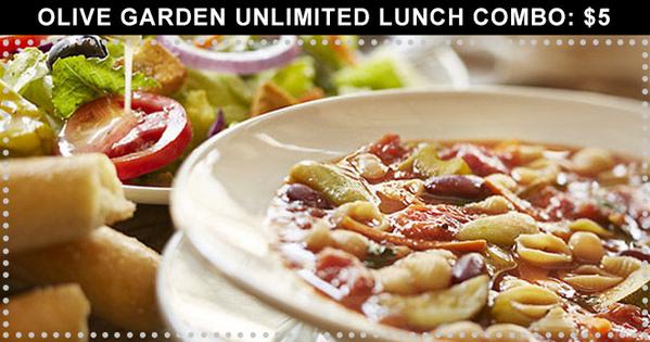 BobbyMat1's tweet photo. Olive Garden Unlimited Lunch Combo: $5    GET IT: http://t.co/jOkEvczuYL  via @likeacoupon http://t.co/JWEB9jVdwF