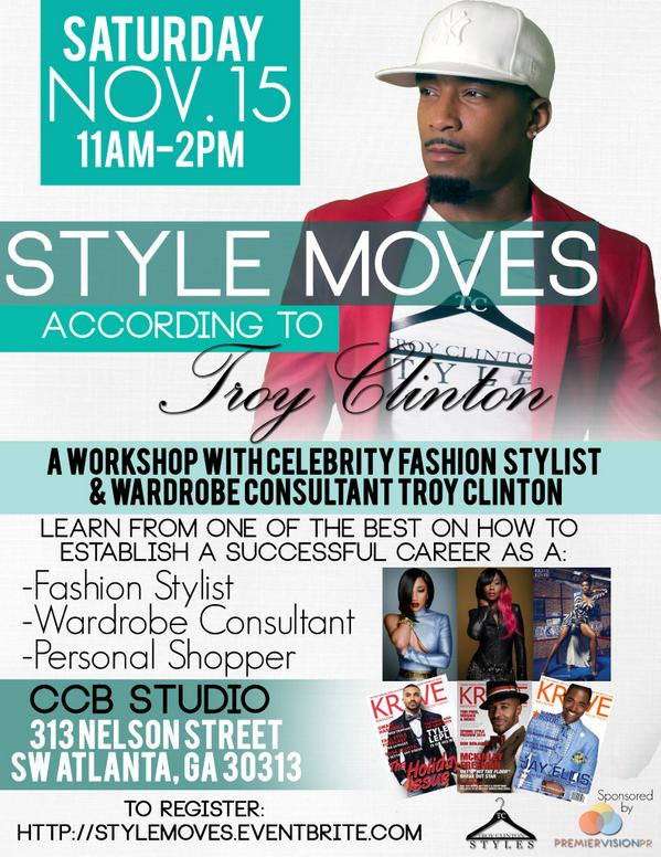troyclinton's tweet photo. TC is heading to the ATL 11/15 learn from the best on how to start a career in Fashion Styling http://t.co/GofcdXEUZS http://t.co/wbmbjfuoW0