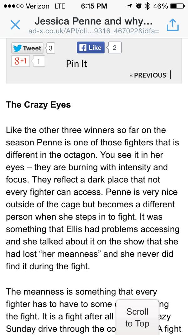 JessicaPenne's tweet image. Haha I got those crazy eyes! This makes me smile #tuf #crazyeyes sqor.com/posts/e57efa00…