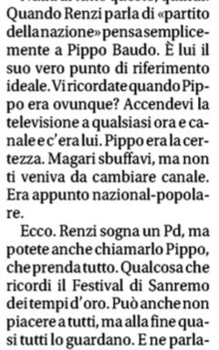 vitalbaa's tweet photo. Di cosa parla Renzi quando parla di "partito della nazione"? Di Pippo Baudo :) #Macioce. http://t.co/lRaMrgqoh4