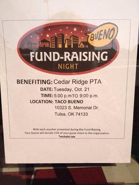 Spirit Night tomorrow at Taco Bueno!