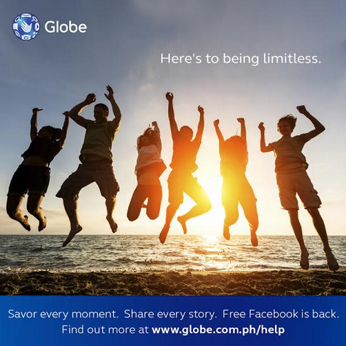 enjoyGLOBE's tweet photo. Know no bounds. Post, like, share, and send messages all you want. #FREEFacebookisBACK. http://t.co/UefViMWT6n http://t.co/WAbWsUgrss