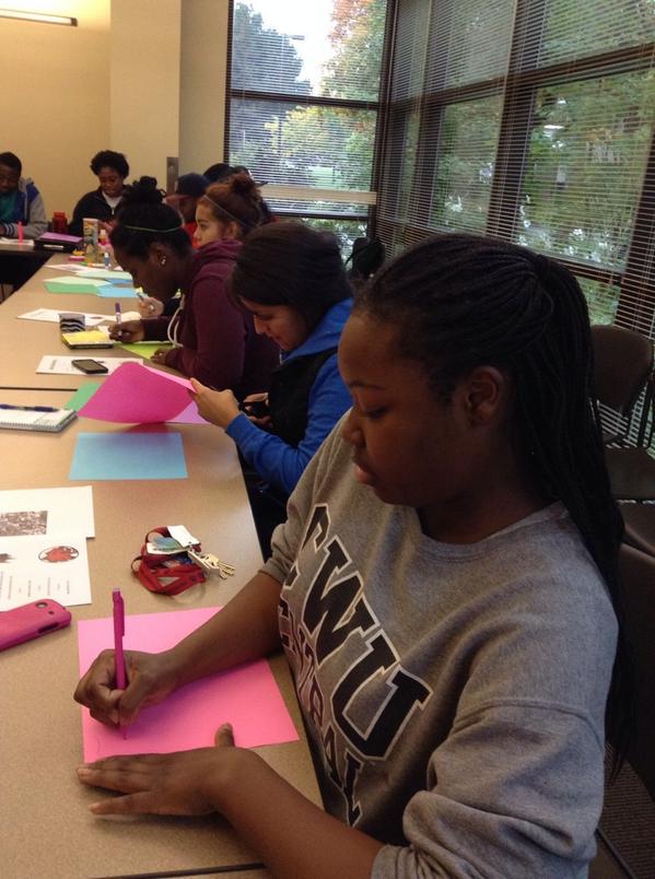 BsuCwu's tweet photo. Working on our "Who We Are" posters at today's #BSU meeting. http://t.co/fYRVpR7lWA