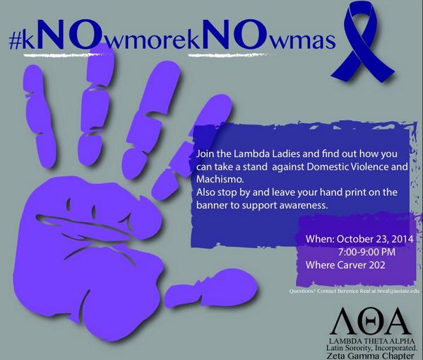 isumgc's tweet photo. Join the Lambda Ladies this Thursday to raise awareness for Domestic Violence. Share your thoughts with the hashtag. http://t.co/Bs8rgA8Q6O