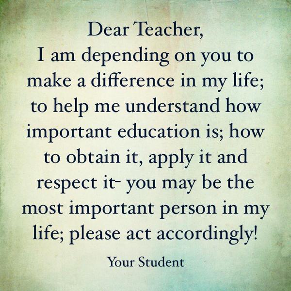 Dear Teacher: