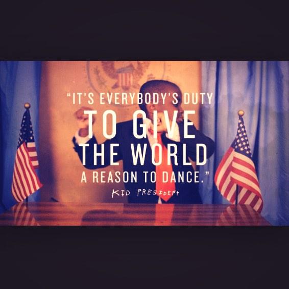 TotalADPiMove's tweet photo. "It's everybody's duty to give the world a reason to dance." @iamkidpresident #TotalADPiMove http://t.co/gLFB9IZuLh