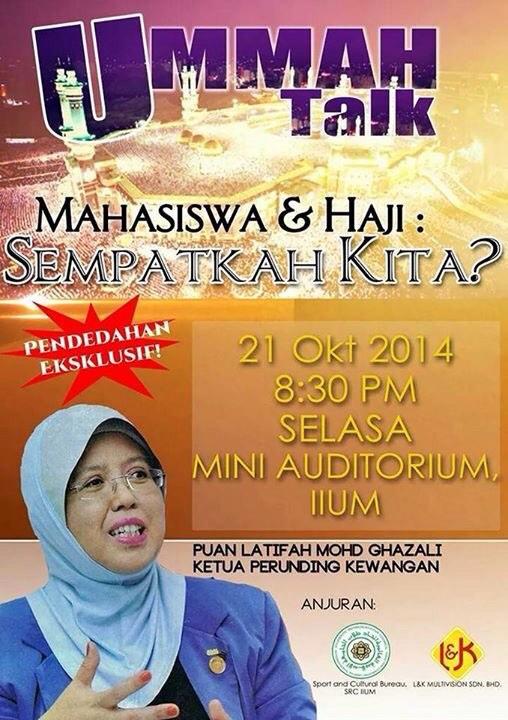 IIUMSRCSports's tweet photo. "Mahasiswa &amp; Haji, sempatkah kita?" I bet all of u wondering the same thing. R we among the chosen? Lets listen to it http://t.co/aqkegLhUrI