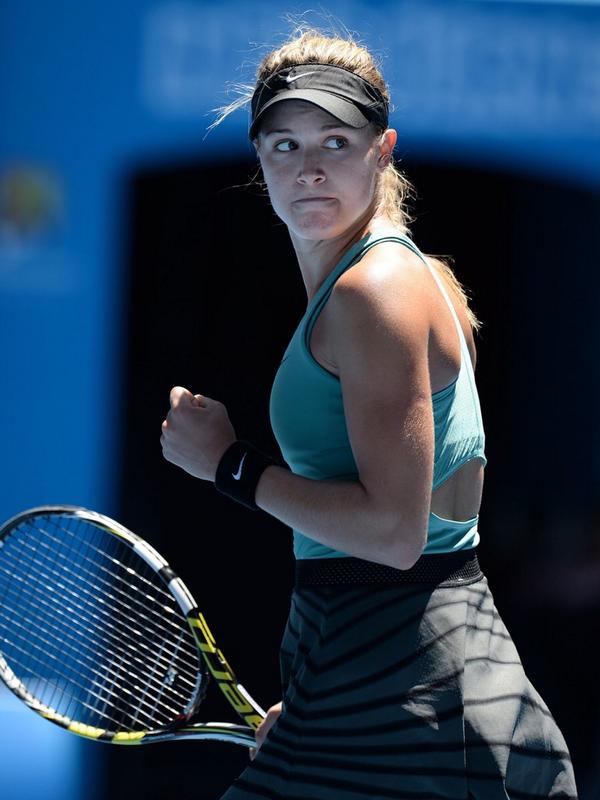 GenieNews's tweet photo. Great photo showing Genie's improved fitness over the year. Great job Scott Byrnes! #geniebouchard #eugeniebouchard http://t.co/GLxOGP4jui