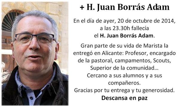 MaristasALC's tweet photo. Fallece en Murcia el H.Juan Borrás Adam, antiguo profesor del colegio. Descanse en Paz. @MaristasMedit http://t.co/cwxPSAiq2h