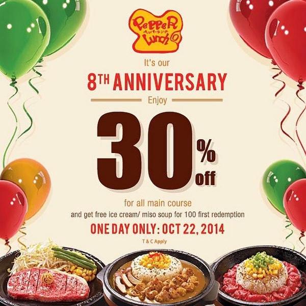 GandariaCity's tweet photo. RT this pic #HBDpepperlunch and mention @pepperlunchid. Show @PepperLunchID GandariaCity 2nd Fl, get FREE compliment! http://t.co/8hfdCsesM9