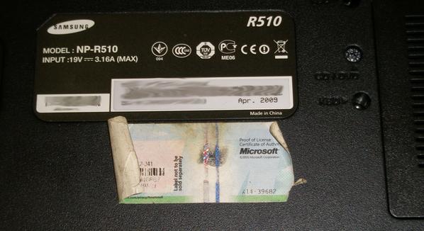 computerfx's tweet photo. Look after the Windows COA sticker on your PC - it's very important. Not used on Win8 laptops. http://t.co/ti1RBCUdol
