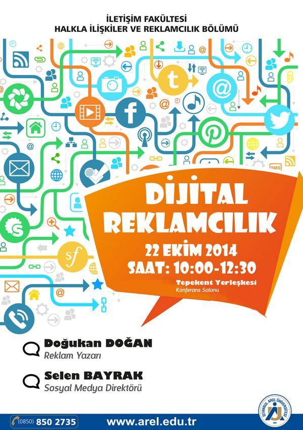 arelhir's tweet photo. ''Dijital Reklamcılık'' Konulu Seminer Yarın Arel Üniversitesi Konferans Salonunda... http://t.co/fOUF9bbcbI