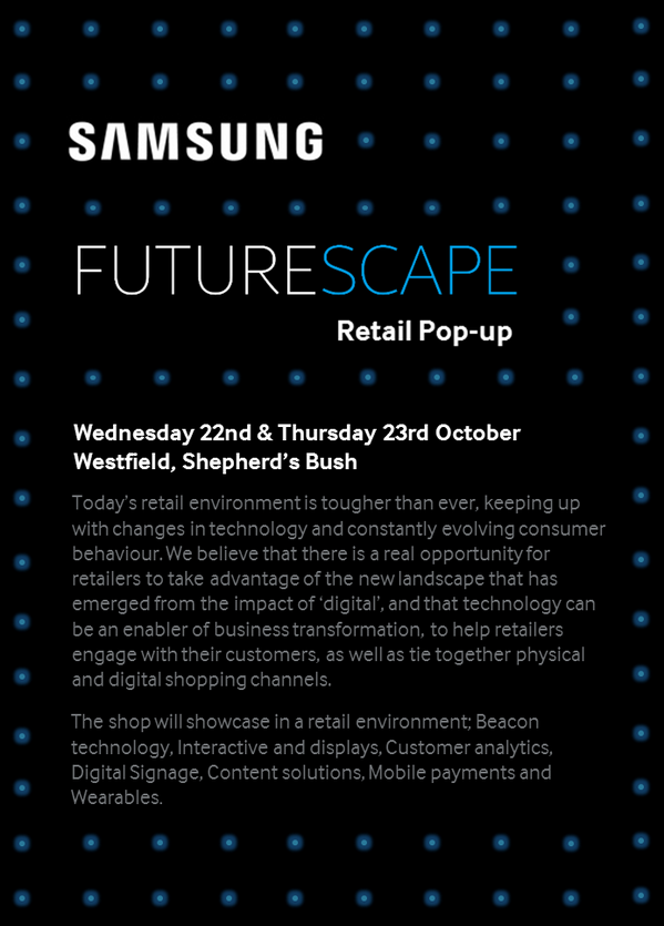 walkbase's tweet photo. Looking forward to the big 2 days ahead at @samsungbusiness starting tomorrow #samsungfuture #o2forretail http://t.co/GPbmMe4mT4