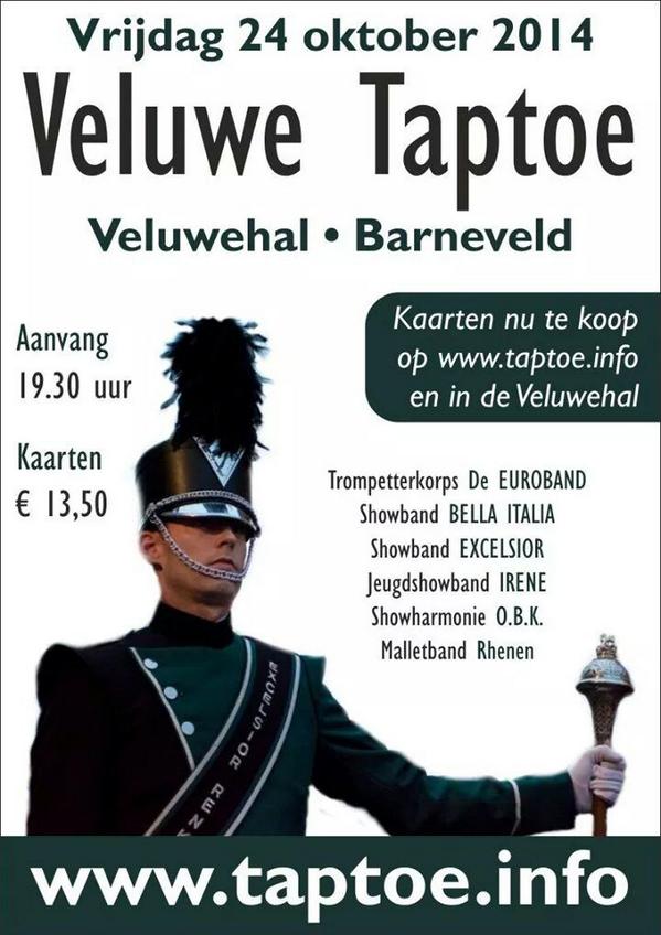 Aanstaande Vrijdag 24 oktober... Veluwe Taptoe te Barneveld! Voor kaarten ga naar: taptoe.info