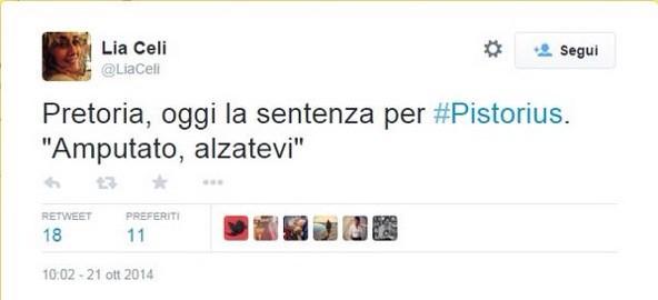 poltronaggio's tweet photo. #LiaCeliOfficial
È finito il #TCOA14 per la battuta più di merda, evè @tcoa14?
#conferme #unacertezza
#Pistorius http://t.co/JuwpjkUAiz