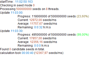 TheCodeRaider's tweet image. The SeedFinder is now updated to Version 1.1_08.
I added error messages, so you know what went wrong and more colors!