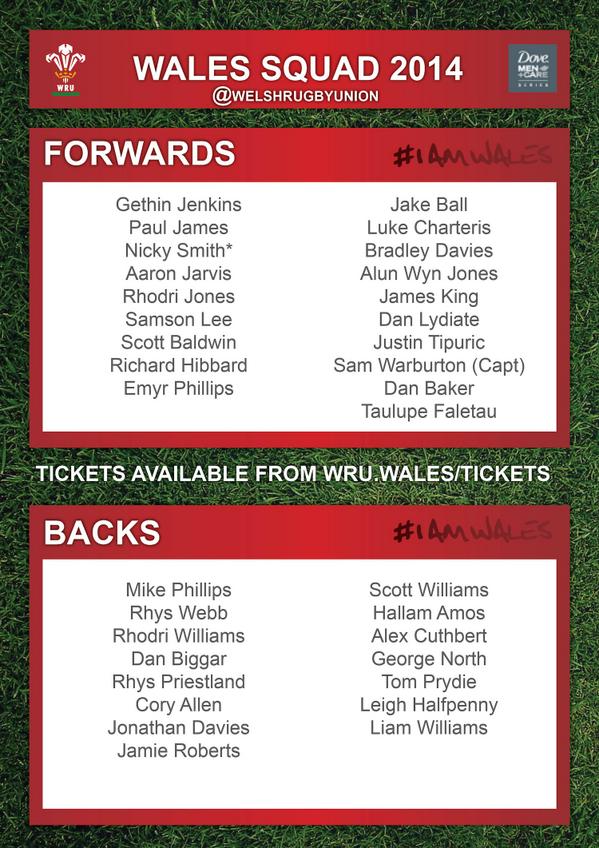 WelshRugbyUnion's tweet photo. Wales Squad Announced for @DoveMen Series
Visit www.wru.wales for full information http://t.co/DViPPIBxWx