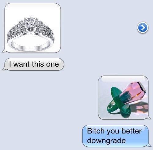 brutger71's tweet photo. “@TweetLlkeAGuy: You cant eat a diamond ring http://t.co/S57eUympy5” @madihicks23