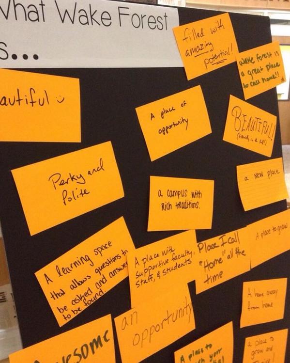WakeForest's tweet photo. "#WFU is a place of opportunity." #WriteMyCommunity @wfuwritingctr http://t.co/IVq9xkIL7Q