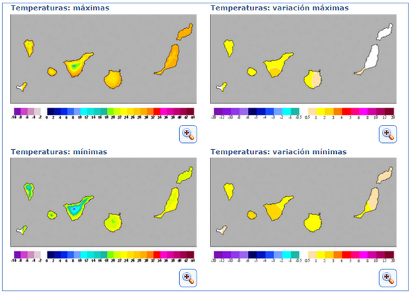 AEMET_Esp's tweet photo. Mañana bajarán las temperaturas sobre todo en NE peninsular, aumentarán en #Canarias http://t.co/2qziM4WnOy http://t.co/OUNcyyIgnF