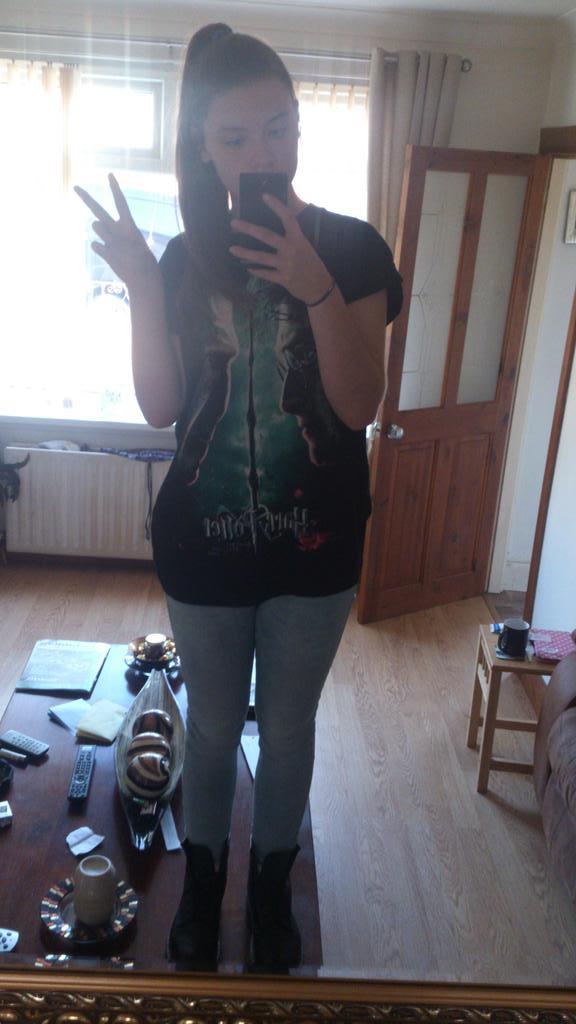 being rebellious and standing on the table so I could show you my top but yeah #rl