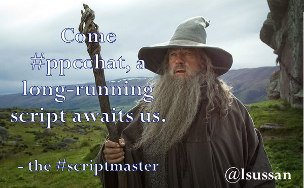 PPCKirk's tweet photo. @lsussan, you just got memed. #scriptmaster #ppcchat http://t.co/KZ1995RO3c