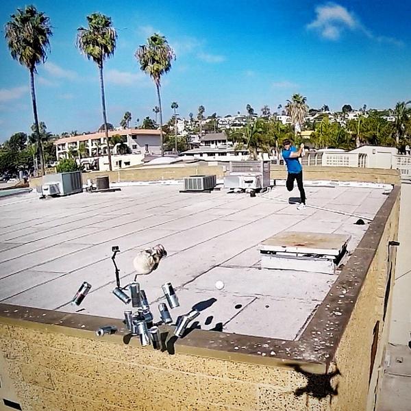 This is gonna be awesome. Exploding stuff on roofs in San Diego with #GoPro's and #Hero4's.