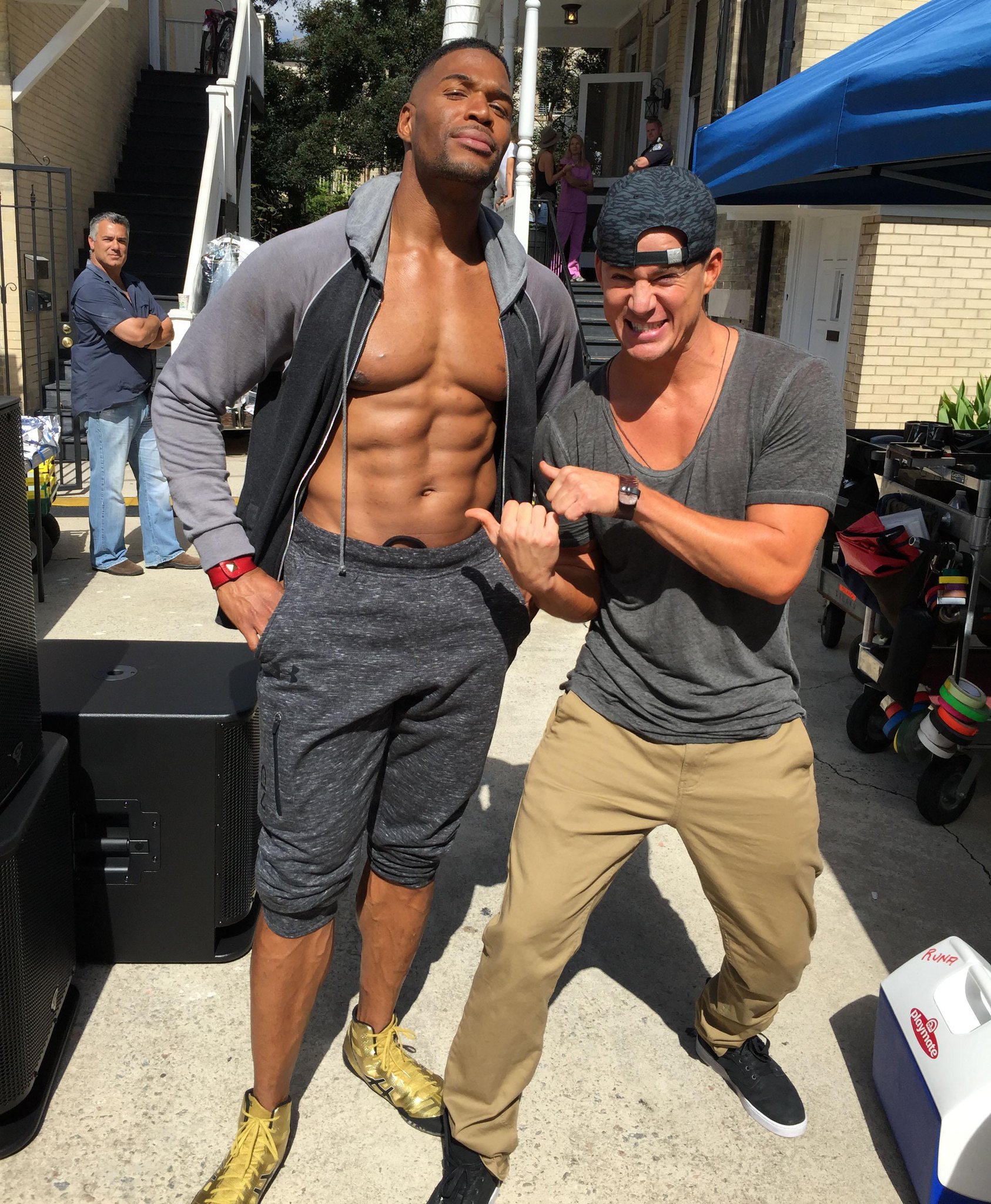 Look at this behind the scenes photo of him (and @channingtatum) from the &...