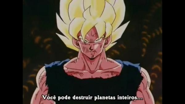 ｚサイヤ戦士 星わ壊せても たった一人の人間わ壊せねーようだな な なにものだ とっくにご存知なんだろ 俺は地球から貴様を倒すためにやってきたサイヤ人穏やかな心を持ちながら激しい怒りによって目覚めた伝説の戦士 スーパーサイヤ人孫悟空だぁ