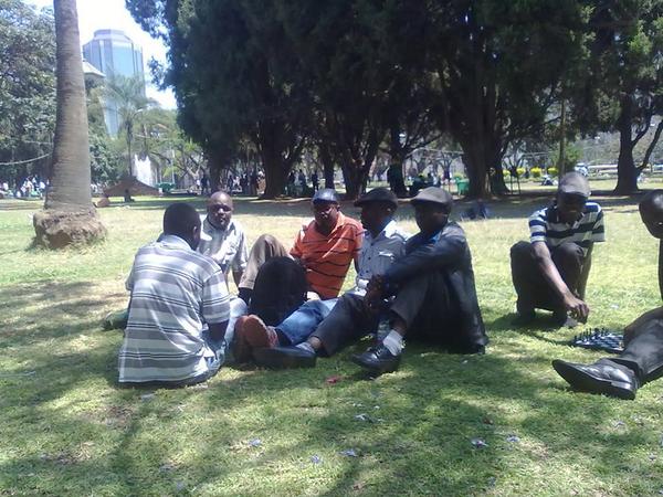 qcmpala's tweet photo. The notorious 7 who turned up at the 'Occupy Africa Unity Square' protest against Mugabe. The rest must be hiding http://t.co/bEPvybXdnC