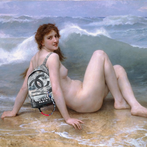 PiensaenChic's tweet photo. Me encantan las pinturas clásicas fashionista d #CopyLab Foto: La ola con mochila de @CHANEL http://t.co/cQEPOz7puY http://t.co/JCam8b9vmC