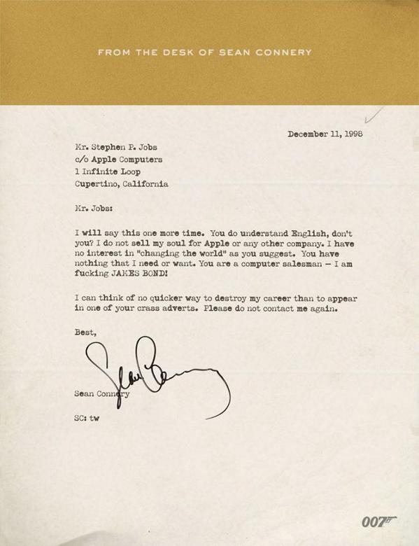 Felis_Felicis84's tweet image. @angshukanta @JhinukSen Letter presumably written by #SeanConnery to #SteveJobbs. :P