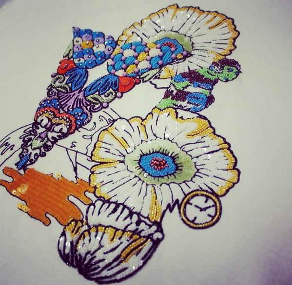 ELLEUK's tweet photo. From the #ELLEFashionCupboard #FirstLook Sequinned detail from @MaryKatrantzou. See more here: http://t.co/Yb3LHQvZpz http://t.co/qTaRlQtfkB