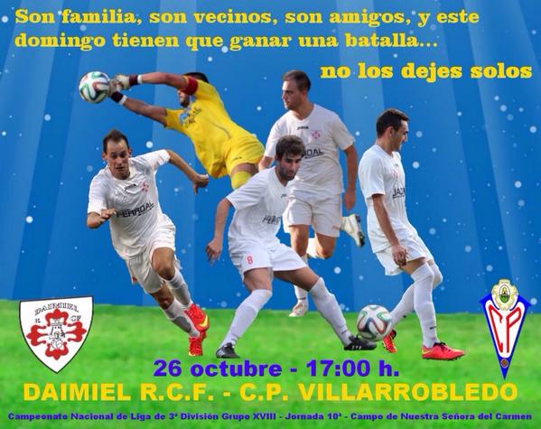 futboldedaimiel's tweet photo. El domingo partido crucial Daimiel-Villarrobledo. Ahora más que nunca hay que apoyar al Daimiel RCF http://t.co/FRKAaLy2GV