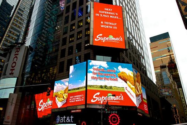 ImchughIrene's tweet photo. They think of everything Also on NewsBreak...Supermacs' snack box lights up Times Square NYC http://t.co/OgRZix8R1S"