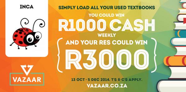 <a href="/House_Inca/">House Inca</a> go to vazaar.co.za now &amp; win the GRAND PRIZE of R3000 for your RES. Pls retweet and follow us?
