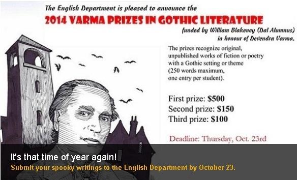 Dal Writing Centre (@dalwritingcntr) on Twitter photo The Varma Prizes in Gothic Literature contest closes this Thursday. Get your submissions in! #gothiclit <a href="/Dal_English/">Dal English Dept</a> The Varma Prizes in Gothic Literature contest closes this Thursday. Get your submissions in! #gothiclit <a href="/Dal_English/">Dal English Dept</a>