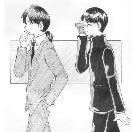 pekexxxx0916's tweet photo. 探偵と助手。

 #金田一版お絵かき60分一本勝負殺人事件 http://t.co/yJGtbuz2PI