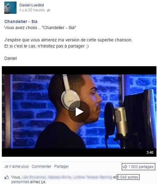 DaniloversOff's tweet photo. Il y a plus de 1000 partages et de 5000 j'aimes sur le cover "Chandelier" de Sia repris par Daniel en une journée! http://t.co/wvccPvt6yV