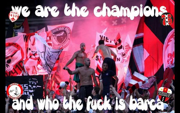 020_fanatics's tweet photo. We are the champions and who the fuck is barca #baraja  #championsleague  #020Fanatics  #prideofmokum http://t.co/RHr3TFYHzt