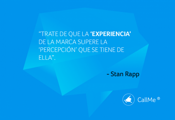 CallMeGlobal's tweet image. "Trate de que la ‘experiencia’ de la marca supere la ‘percepción’ que se tiene de ella"- Stan Rapp #Frases #Ventas
