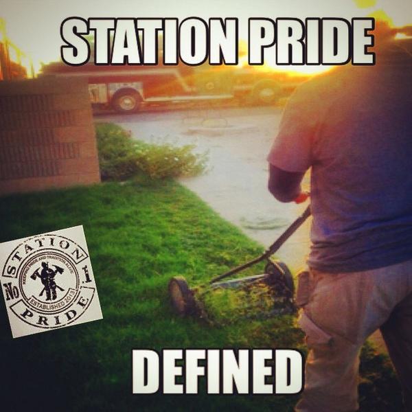 AFireStation's tweet image. Found this cool photo, not mine Enough said... #StationPride #lawn #pushmower #reelmower #doingitoldschool #oldsc...